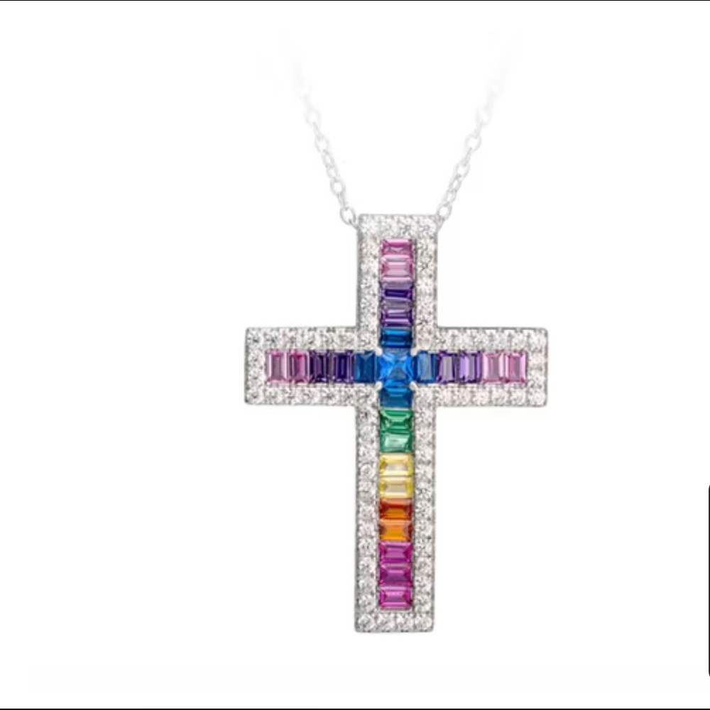 Rainbow Cross Pendant